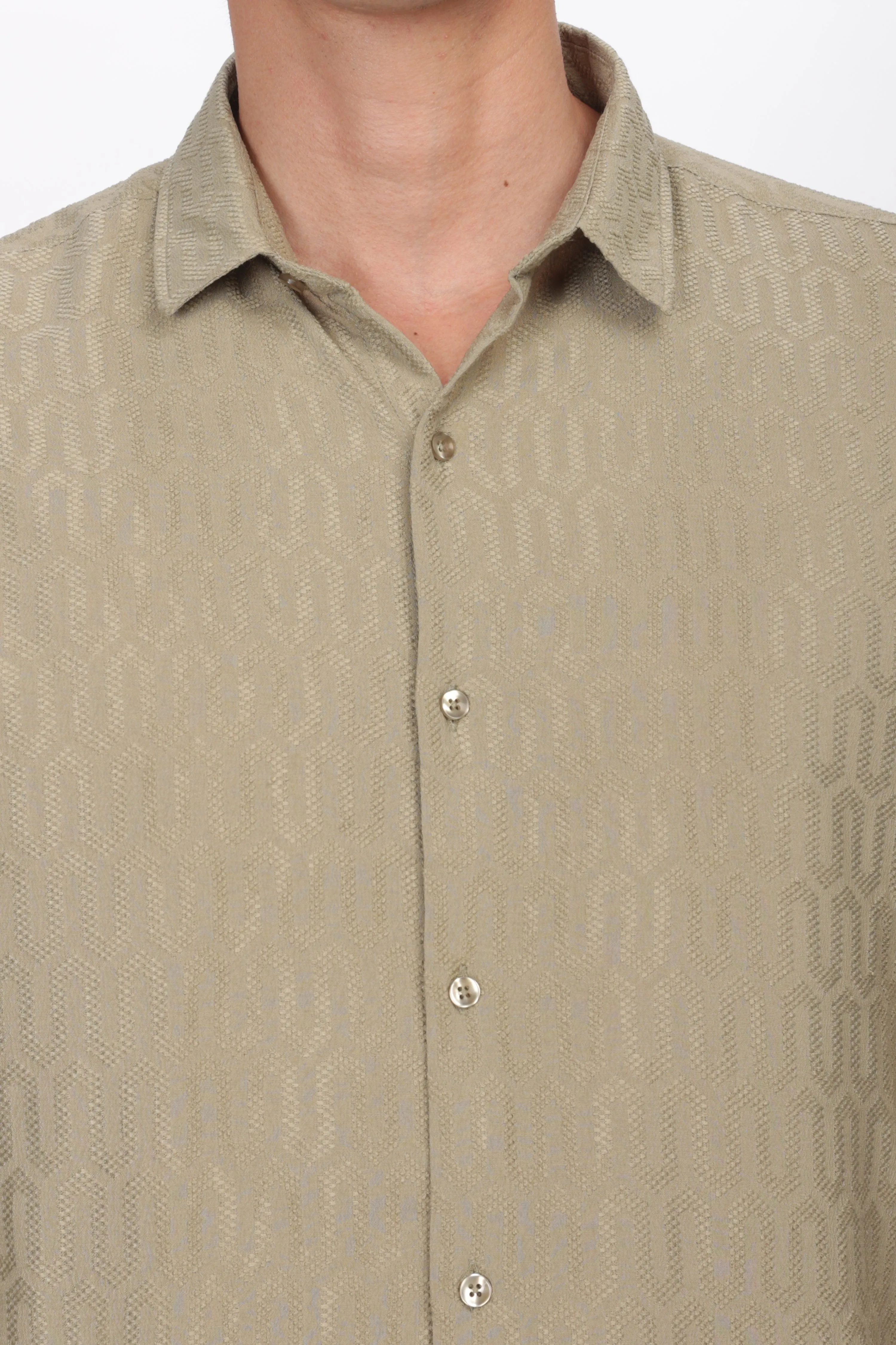 Sandal - Modern Fit Textured Shirt