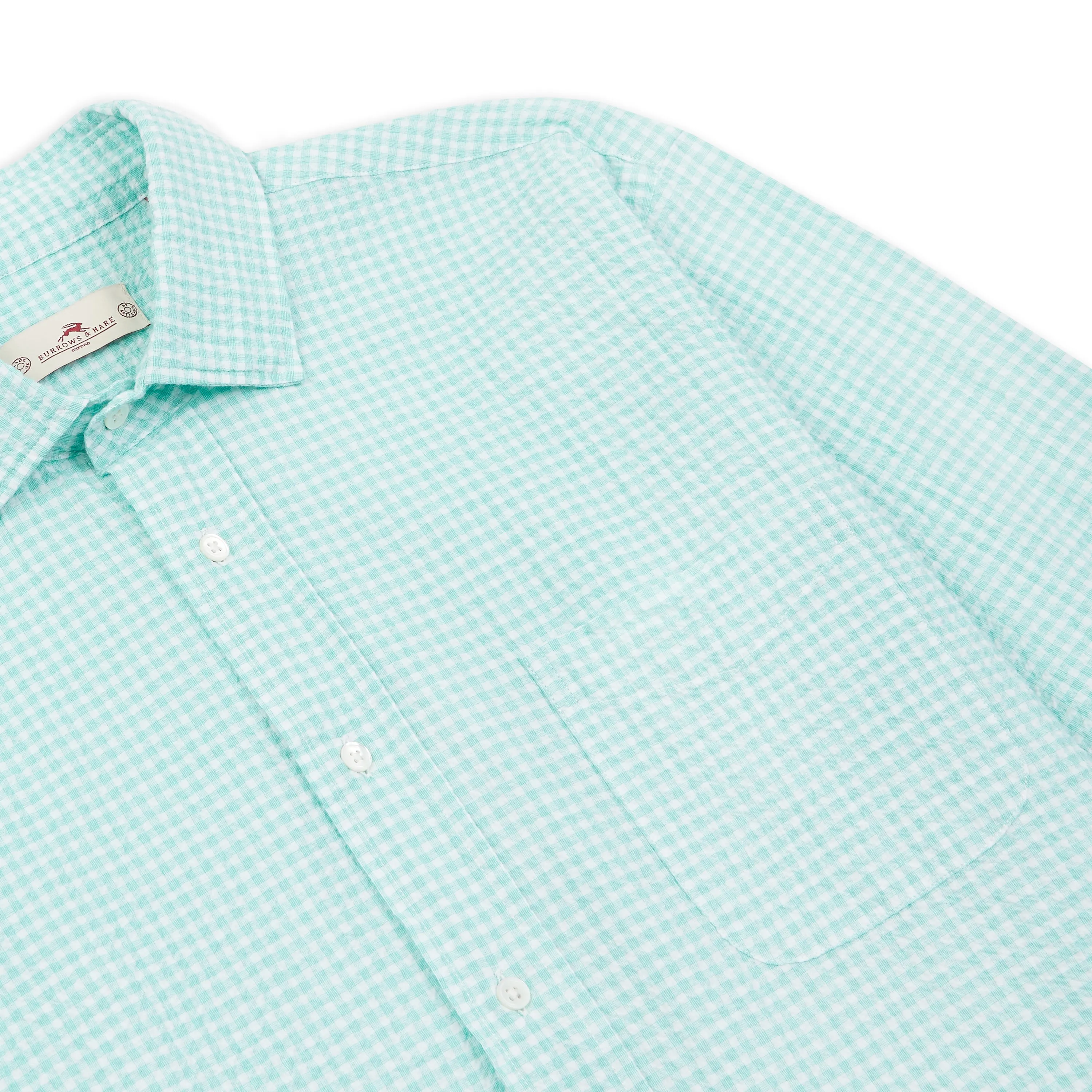 Seersucker Shirt - Gingham Mint