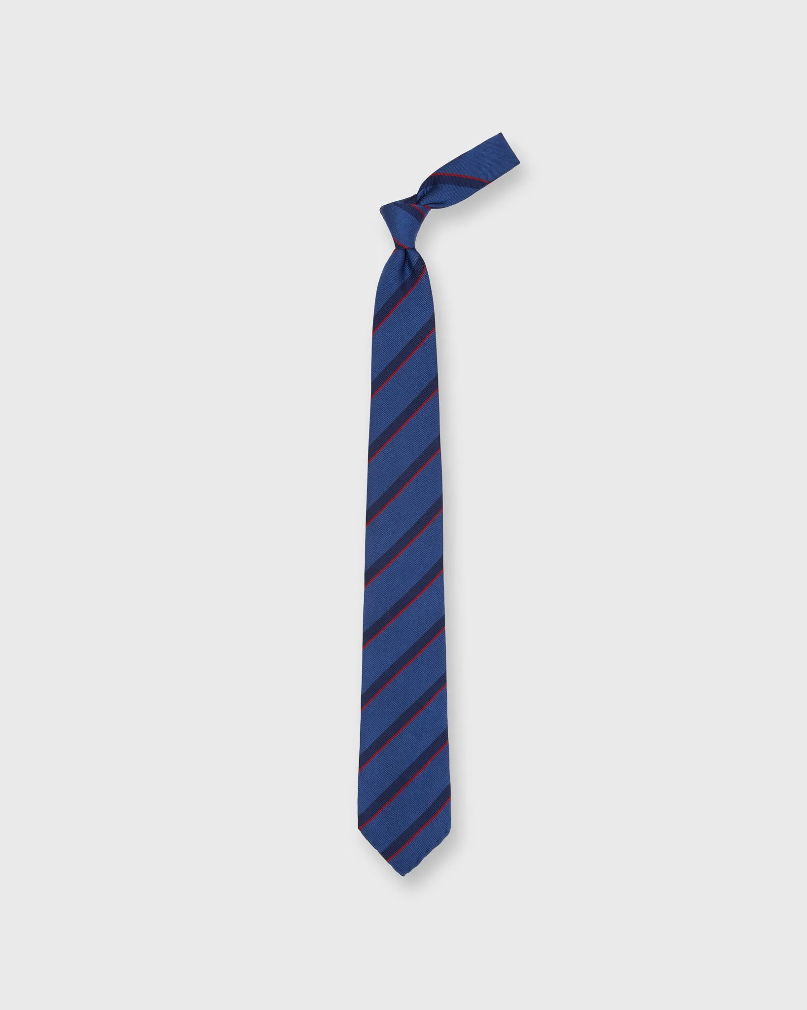 Silk Woven Tie in Blue/Navy/Red Stripe