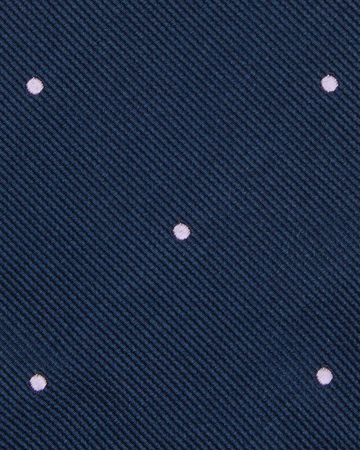 Silk Woven Tie in Navy/Lilac Dot