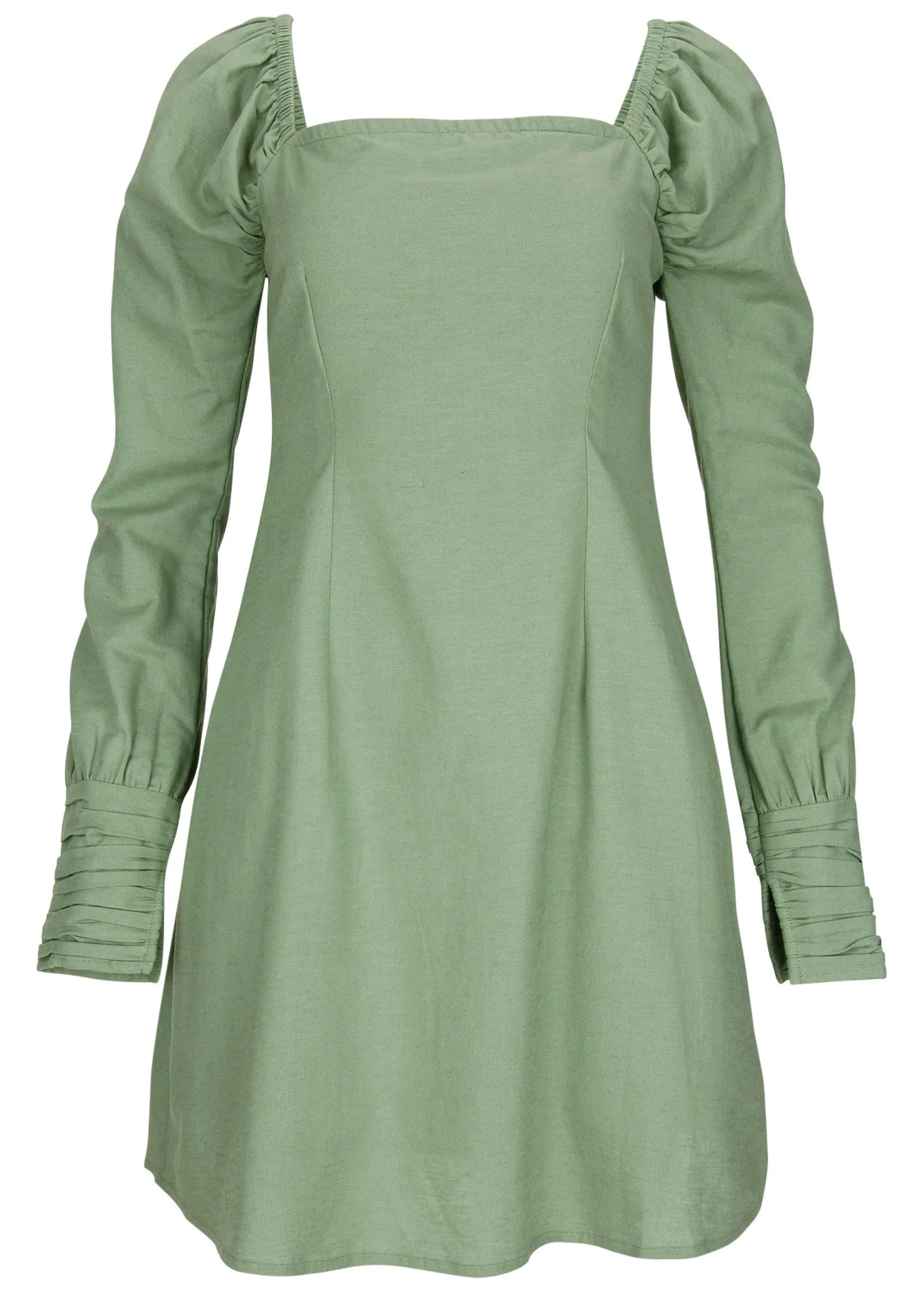 Sleeve Detail Mini Dress - Basil