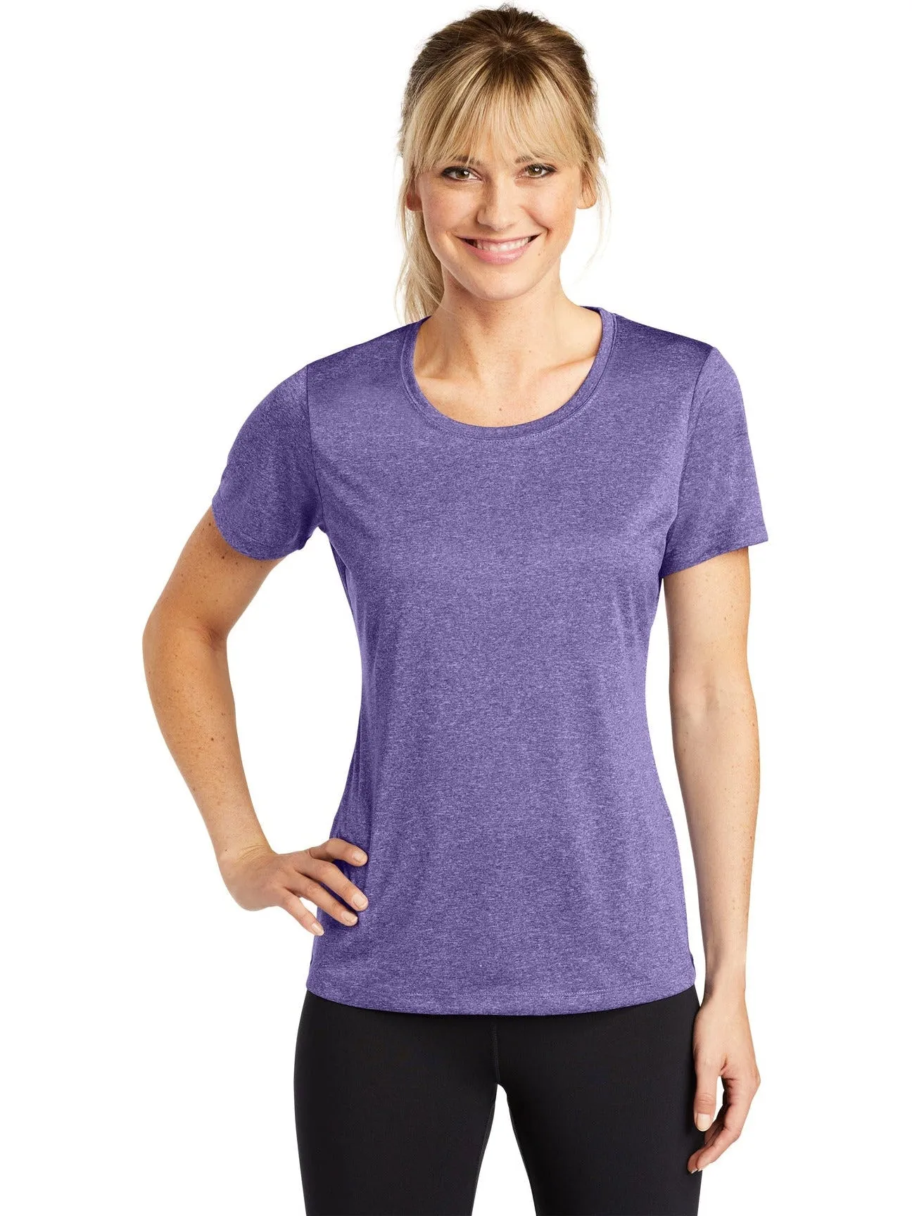 Sport-Tek Ladies Heather Contender Scoop Neck Tee