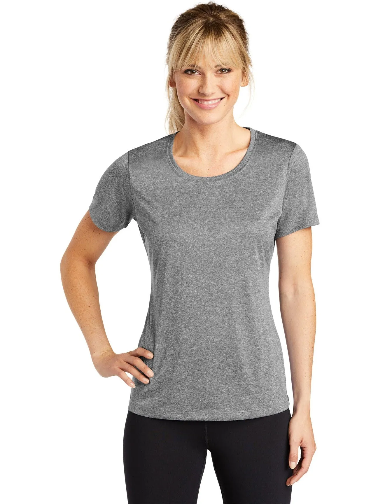 Sport-Tek Ladies Heather Contender Scoop Neck Tee