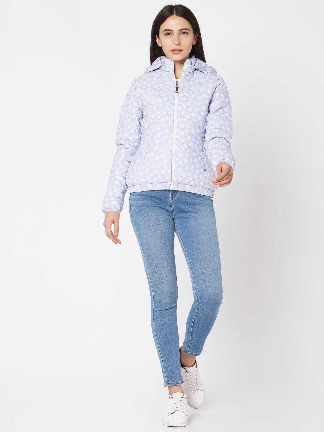 Spykar Purple Cotton Women Jacket