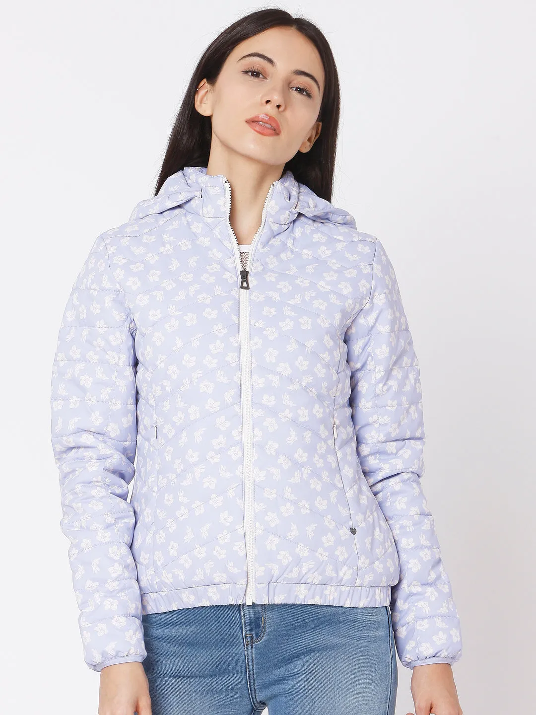 Spykar Purple Cotton Women Jacket