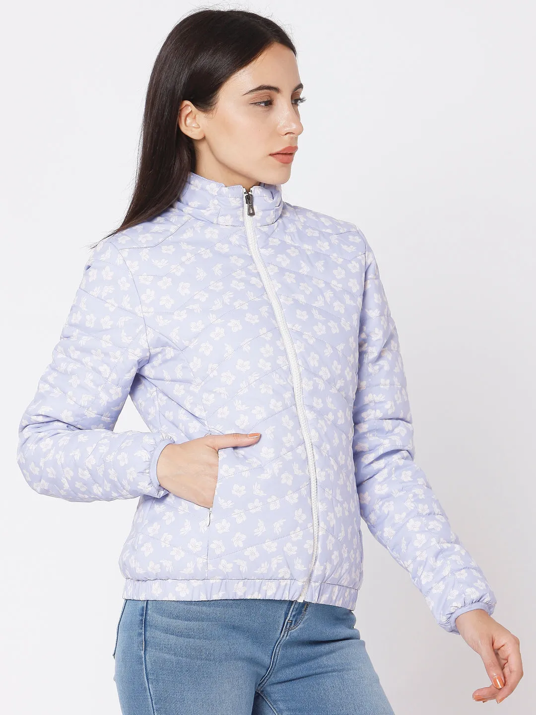 Spykar Purple Cotton Women Jacket