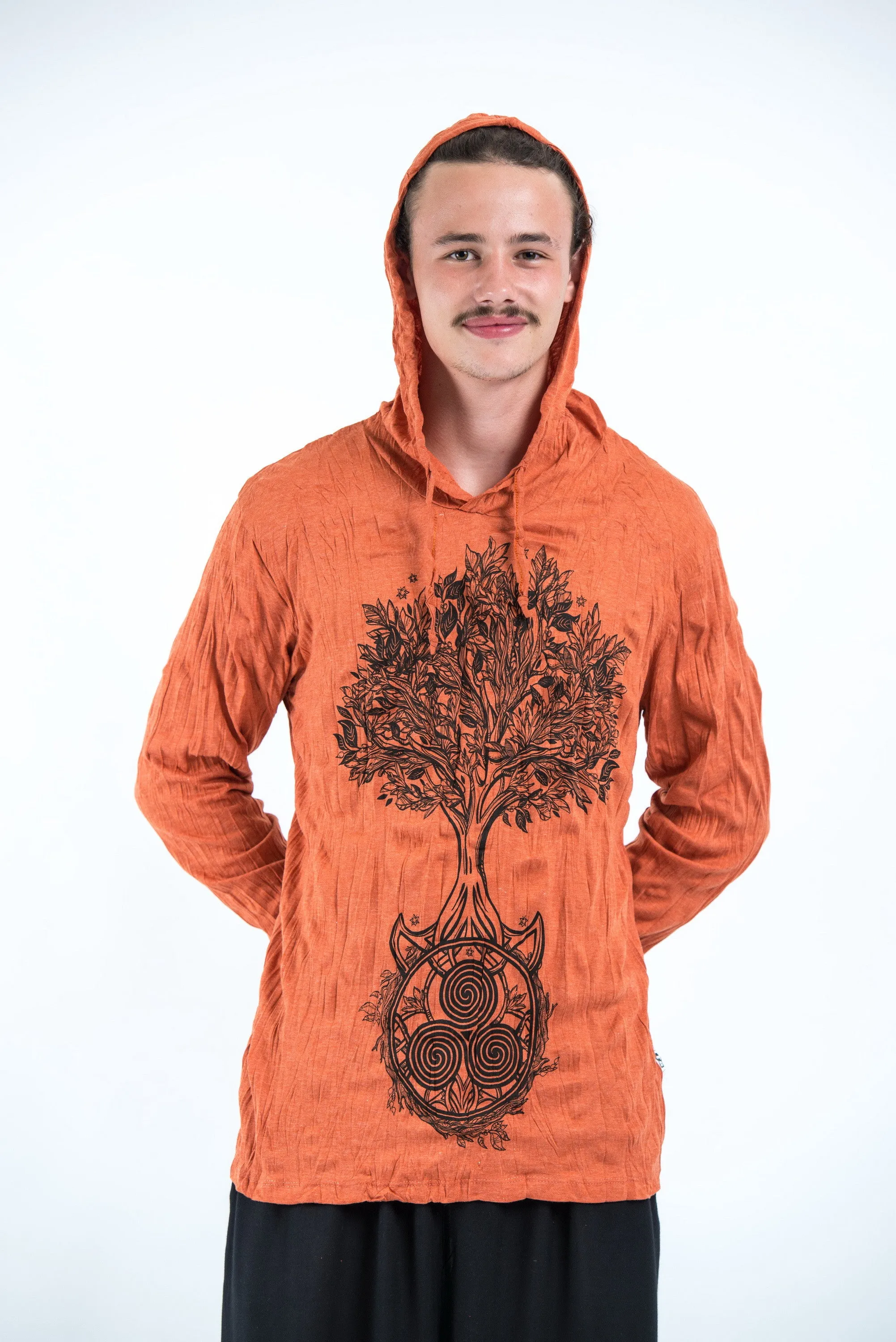 Unisex Celtic Tree Hoodie in Orange