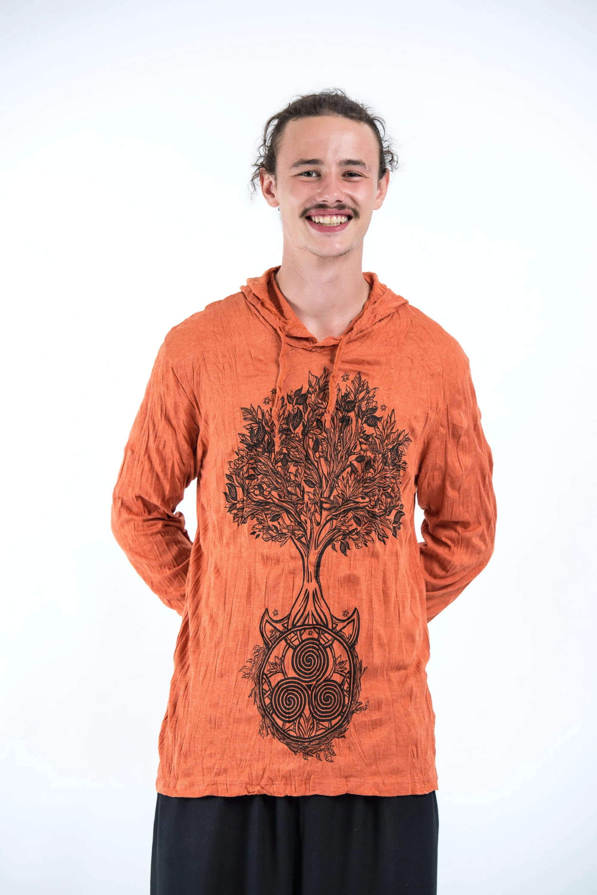 Unisex Celtic Tree Hoodie in Orange