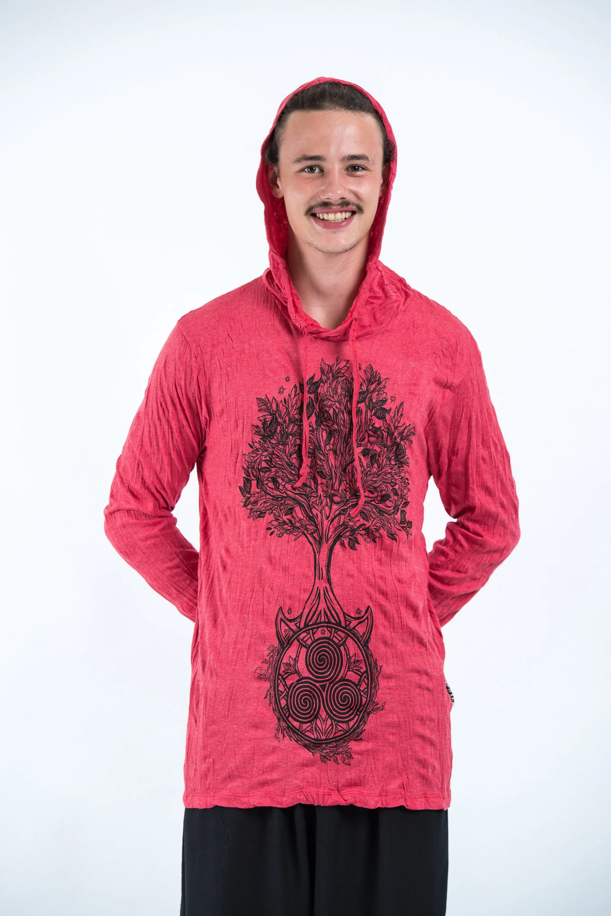 Unisex Celtic Tree Hoodie in Red