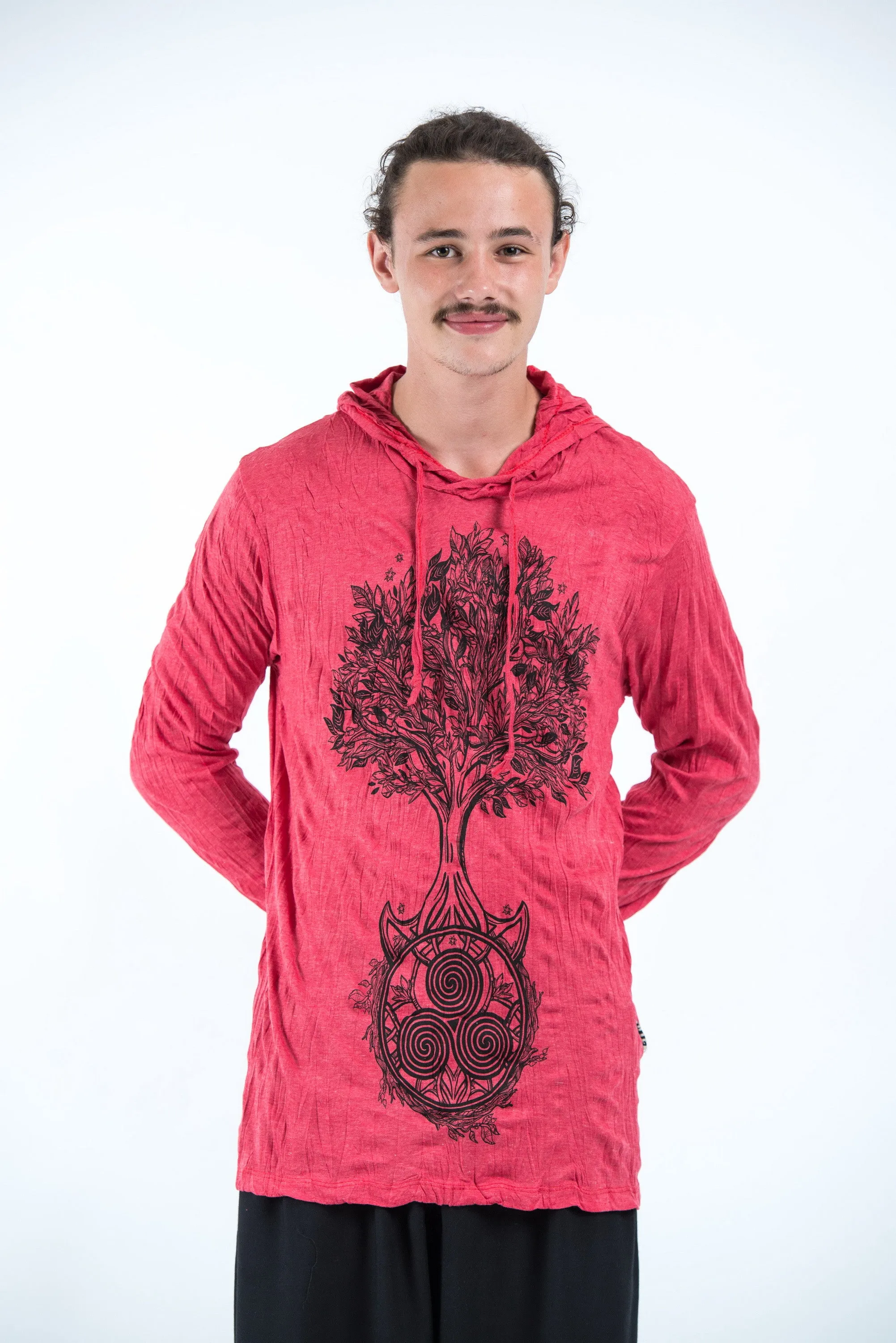 Unisex Celtic Tree Hoodie in Red