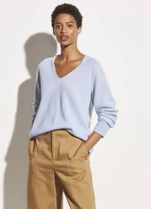 Vince - Marled V Neck Sweater in Powder Blue