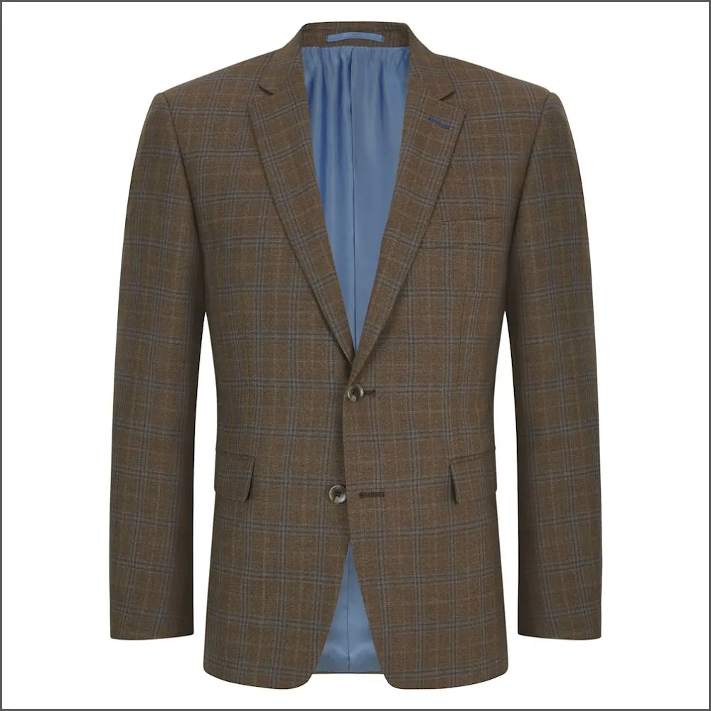 Wellington Brown Check wool blend Jacket-