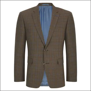 Wellington Brown Check wool blend Jacket-