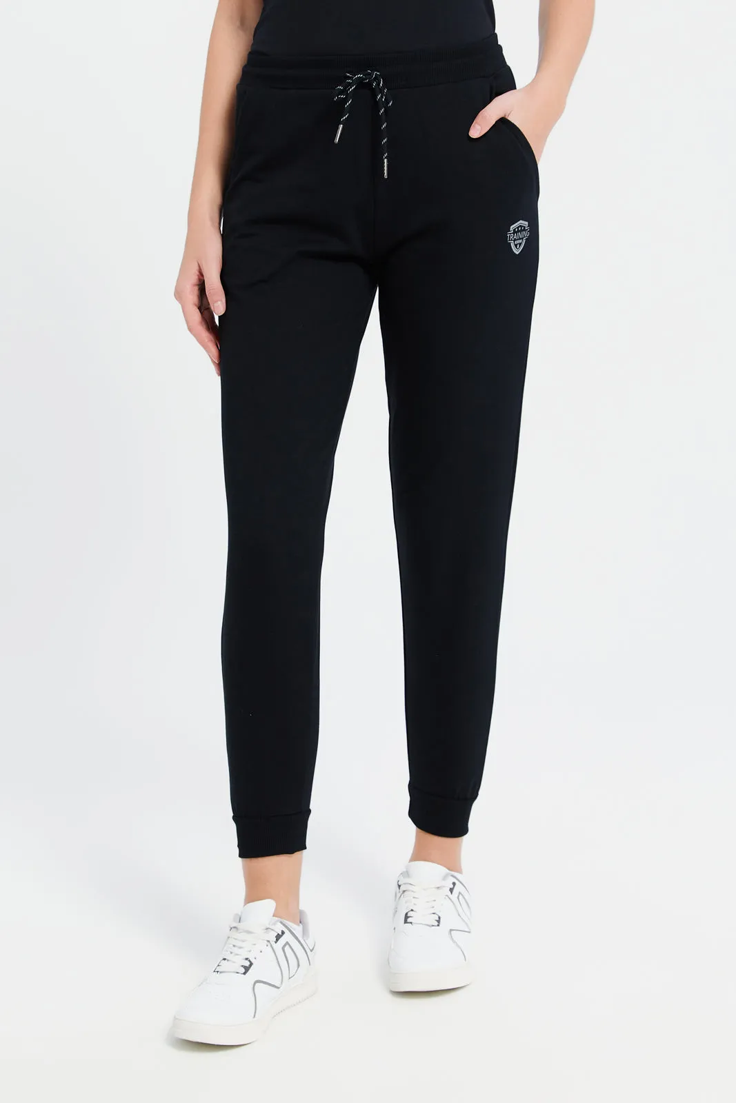 Women Black Basic Track Pants