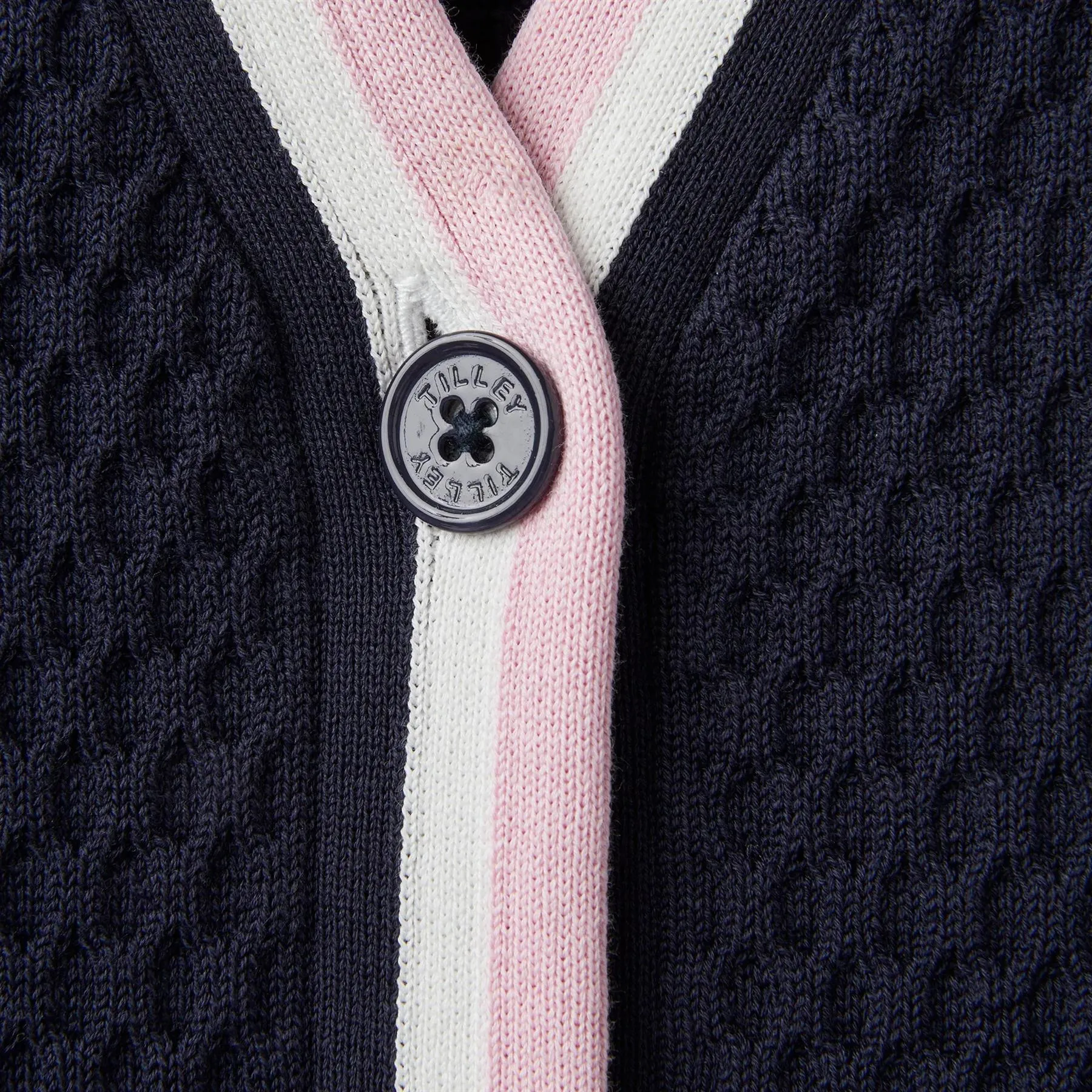 Womens T Cardigan Navy/Pink - AW24