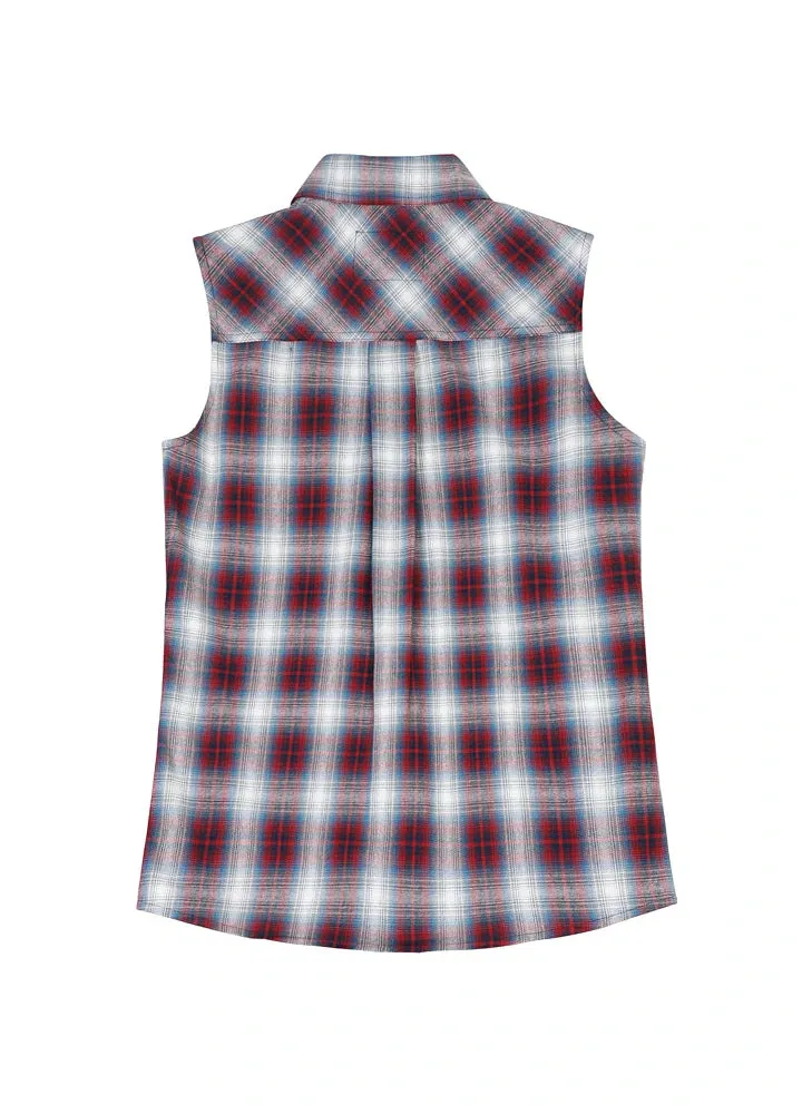 Women's Western Pearl Snap Plaid Vest