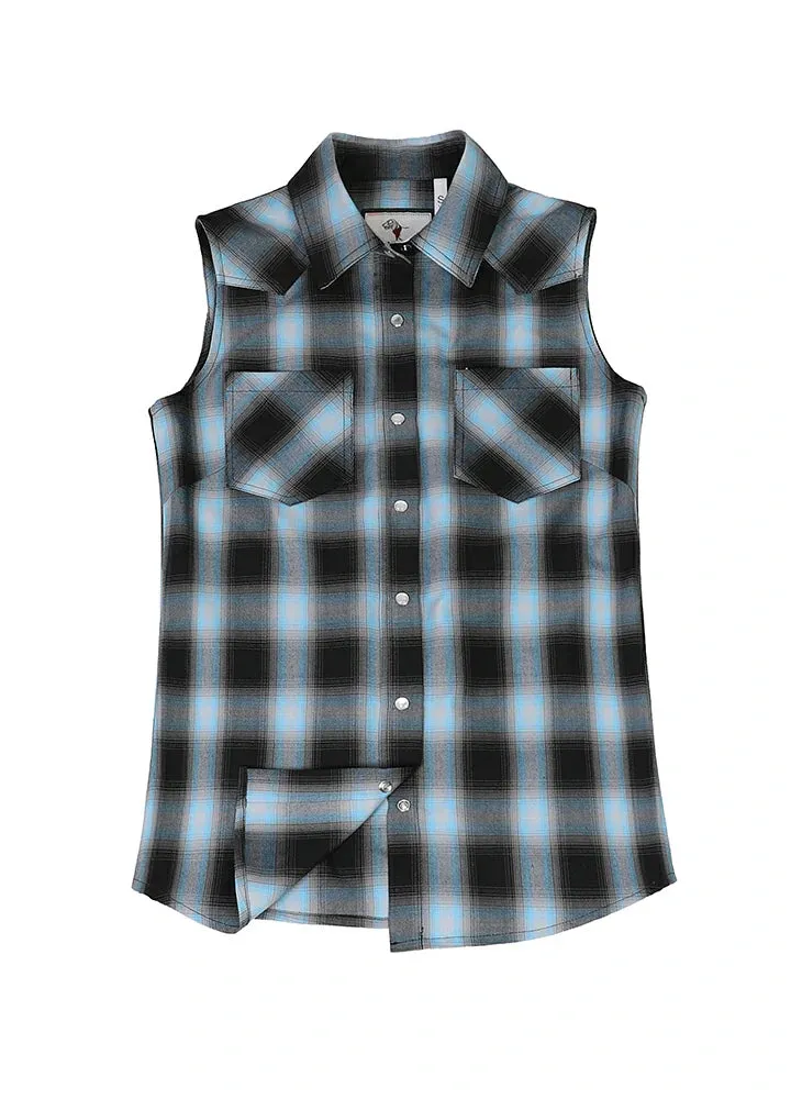 Women's Western Pearl Snap Plaid Vest