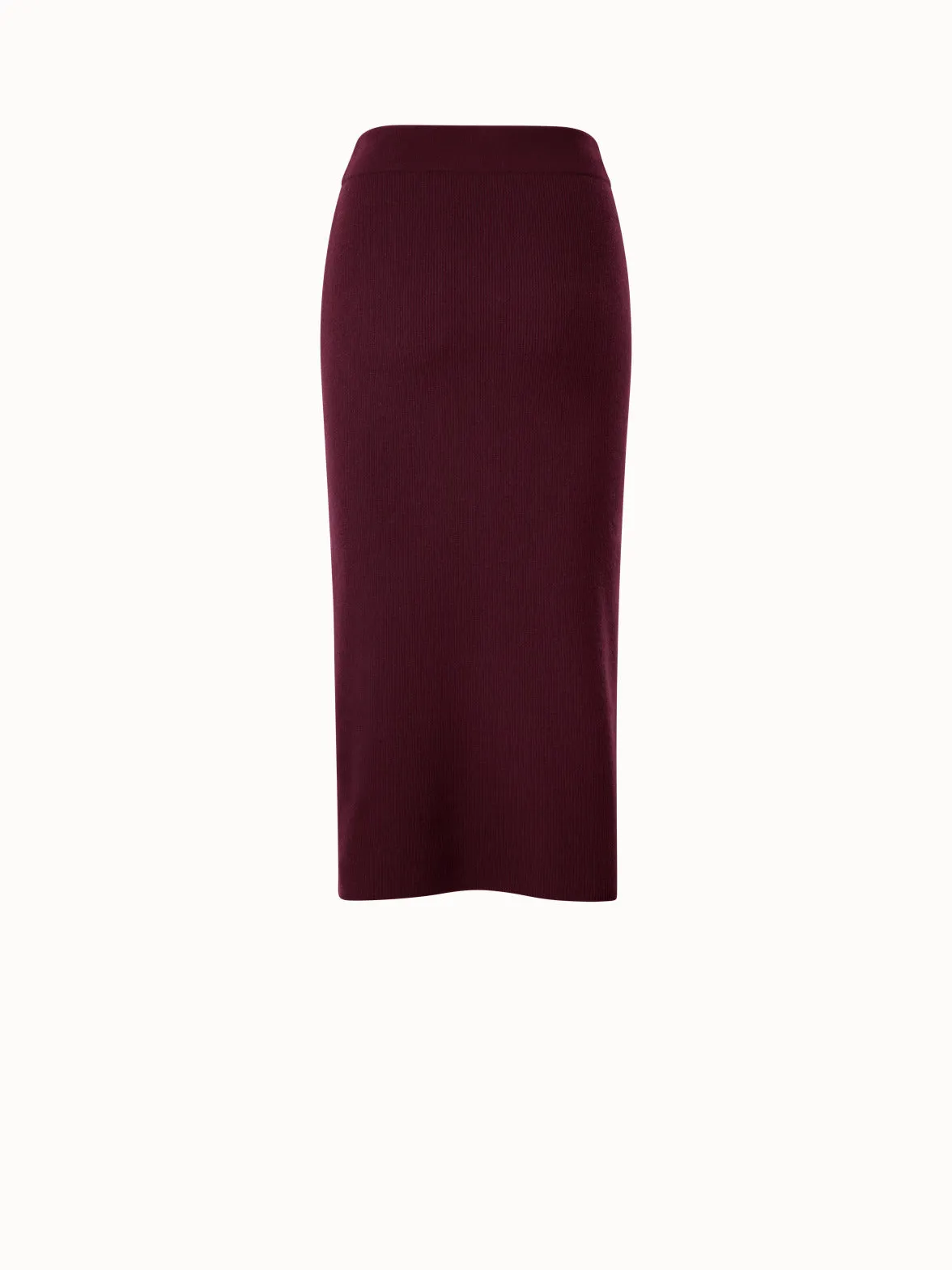 Wool Cashmere Rib Knit Skirt