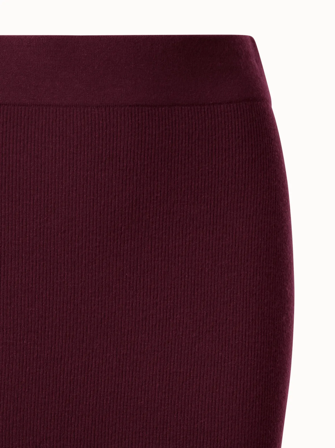 Wool Cashmere Rib Knit Skirt