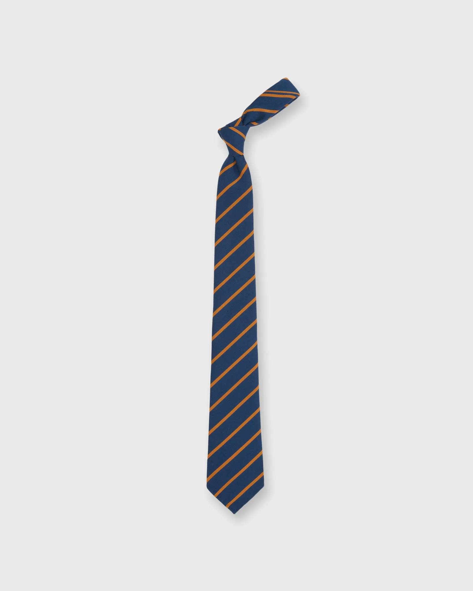 Wool/Cotton Woven Tie in Airforce/Maize Stripe